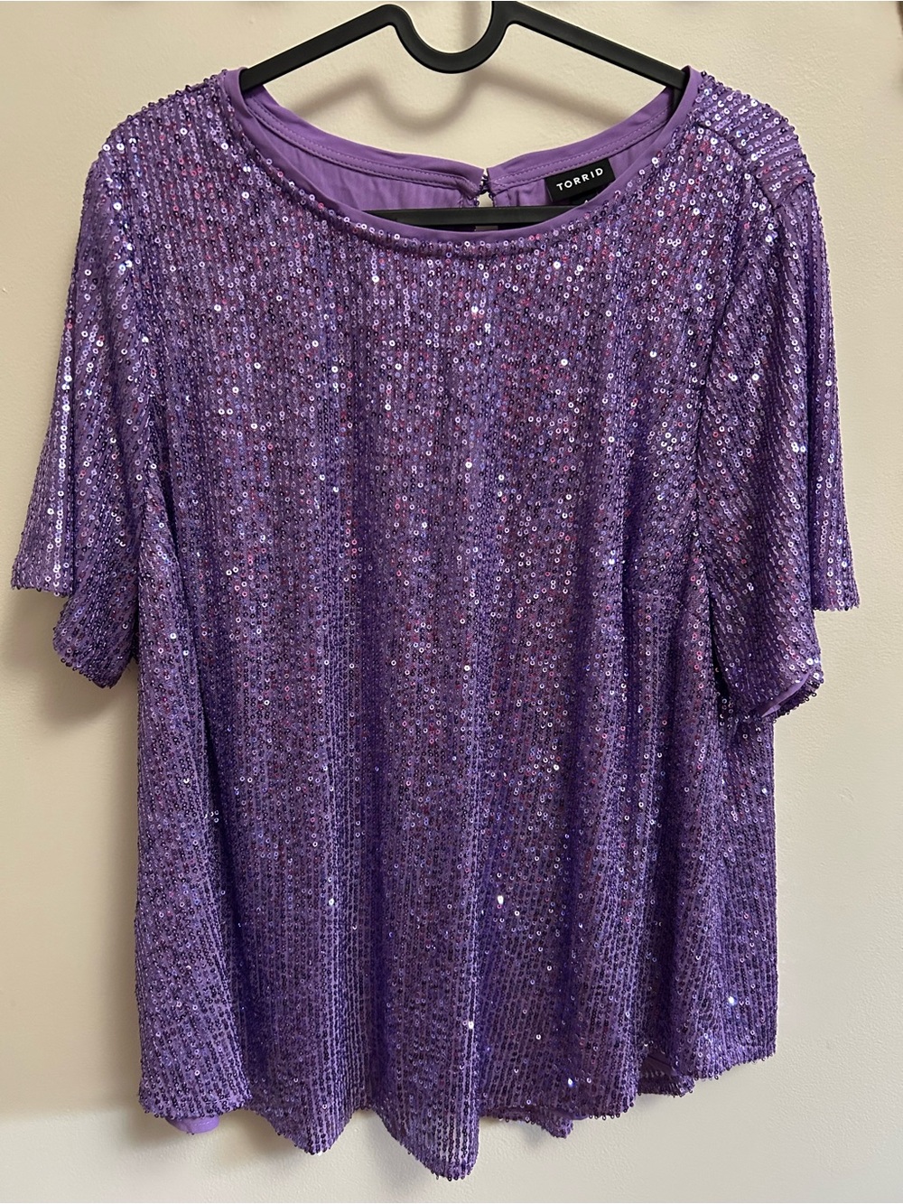 torrid Purple Sequin Short Sleeve Tee size 1